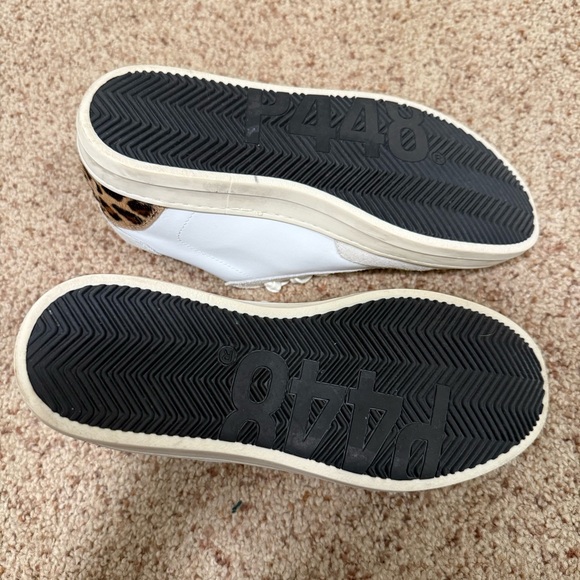 P448 White and Leopard Print Sneakers - Picture 6 of 9